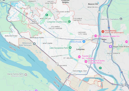 Longview, WA map