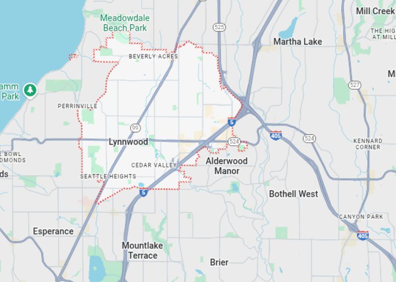 Lynnwood, WA map